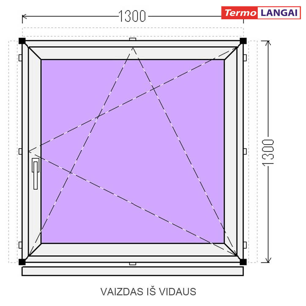 PVC langas iš sandėlio 1300 x 1300