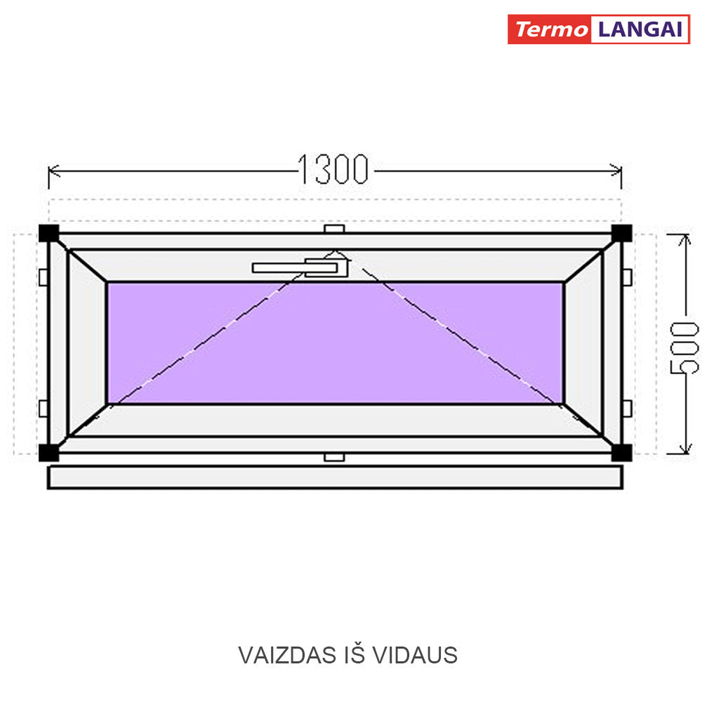 PVC langas iš sandėlio 1300 x 500