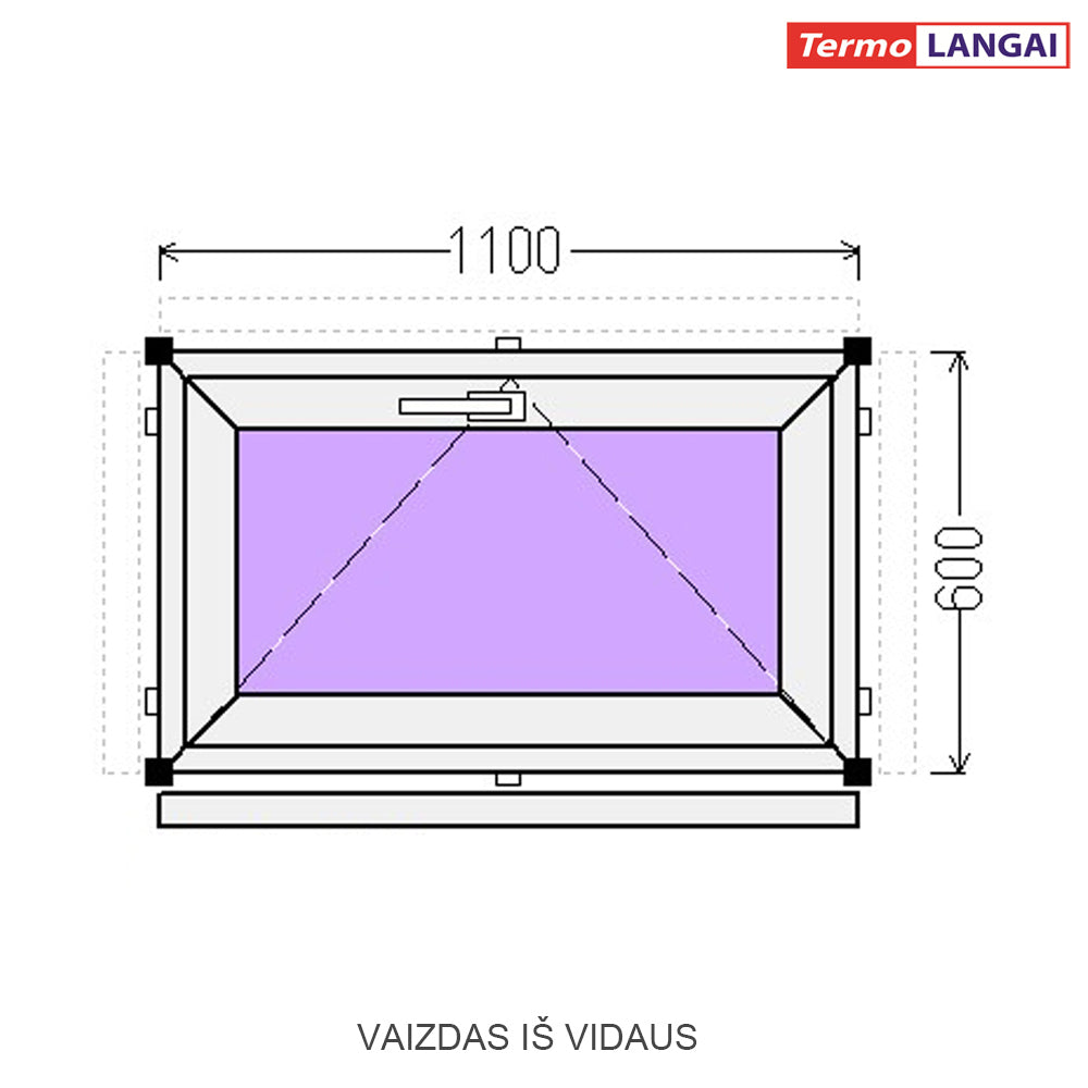 PVC langas iš sandėlio 1100 x 600
