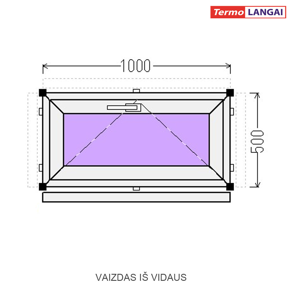 PVC langas iš sandėlio 1000 x 500