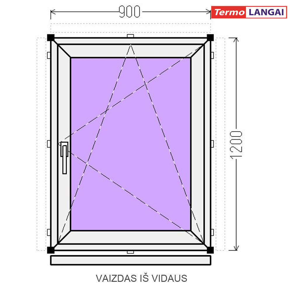PVC langas iš sandėlio 900 x 1200