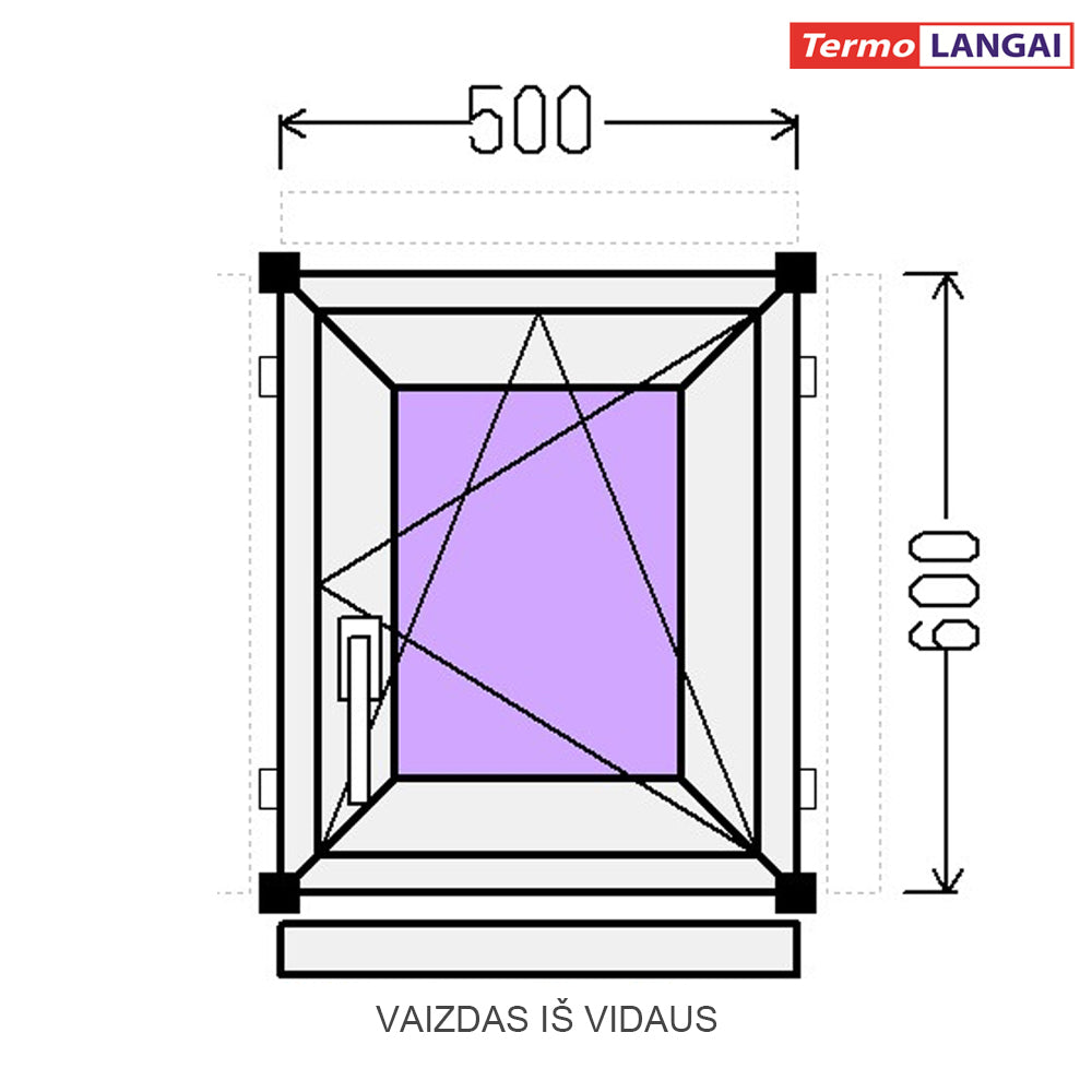 uPVC Window from Stock 500 × 600 mm