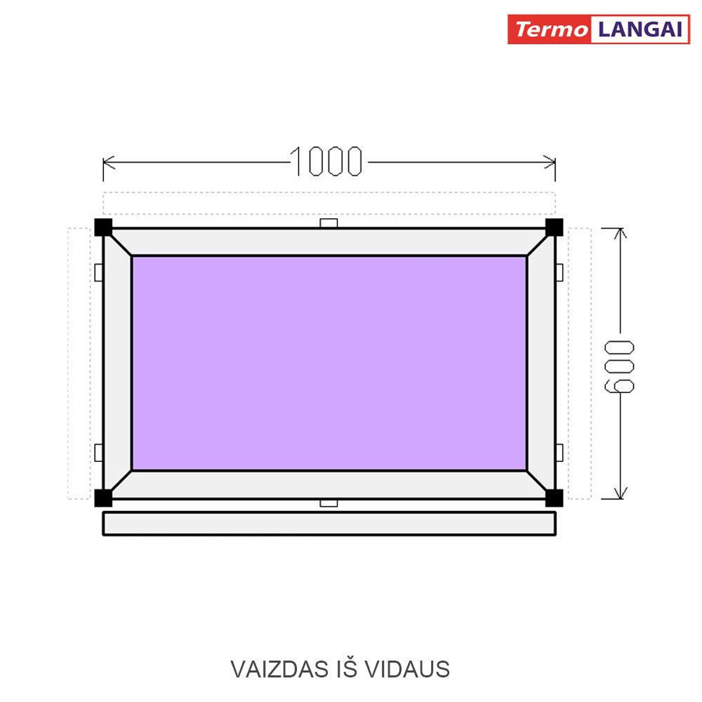 PVC langas iš sandėlio 1000 x 600