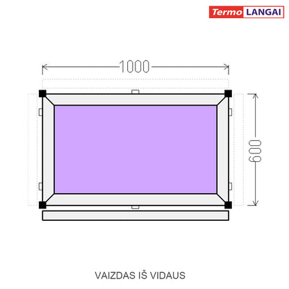 PVC langas iš sandėlio 1000 x 600
