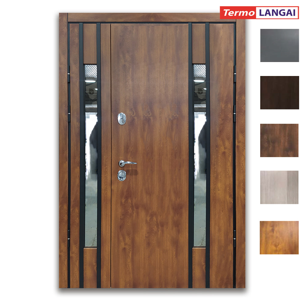 Šarvuotos lauko durys Thermo Steel 22-16 su dvigubu stiklu
