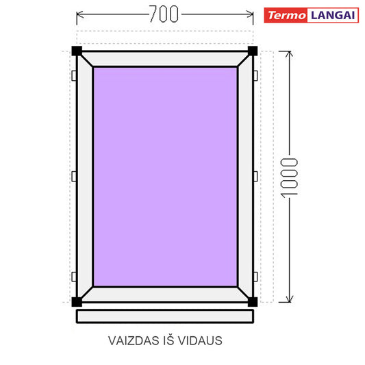 PVC langas iš sandėlio 700 x 1000