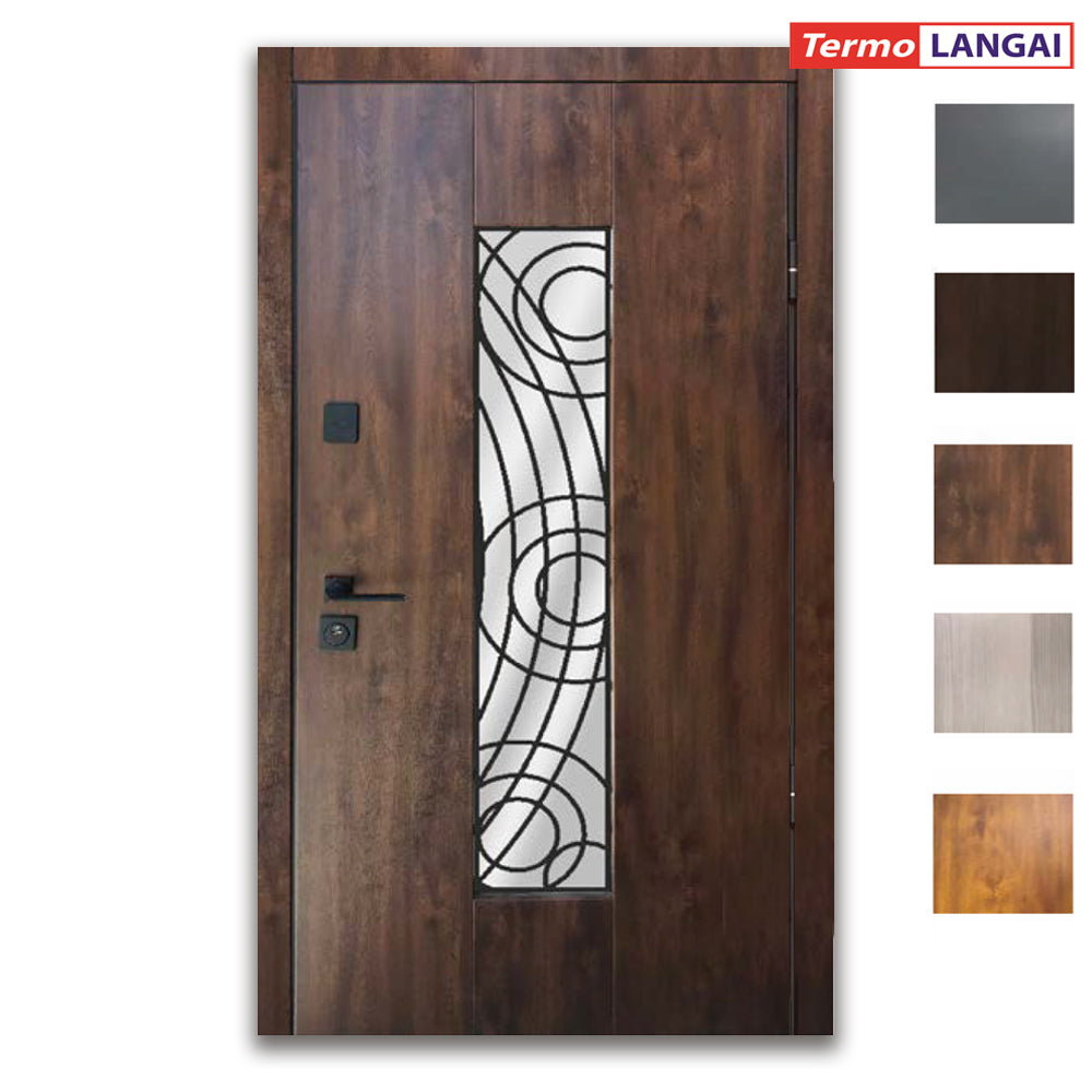 Šarvuotos lauko durys Thermo Steel 22-03 Lux su įrėmintu dvigubu stiklu