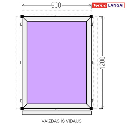 PVC langas iš sandėlio 900 x 1200