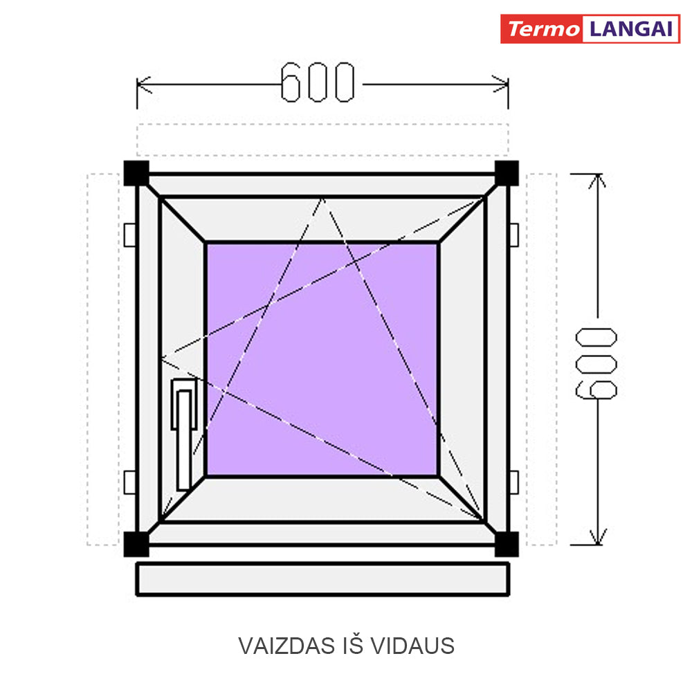 uPVC Window from Stock 600 × 600 mm