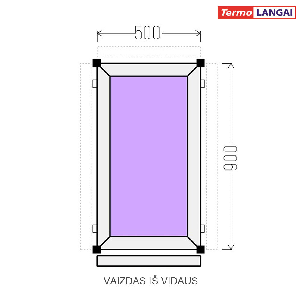 uPVC Window from Stock 500 × 900 mm