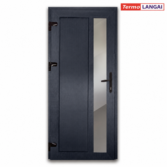 Grey uPVC Door from Stock – Side Glazing