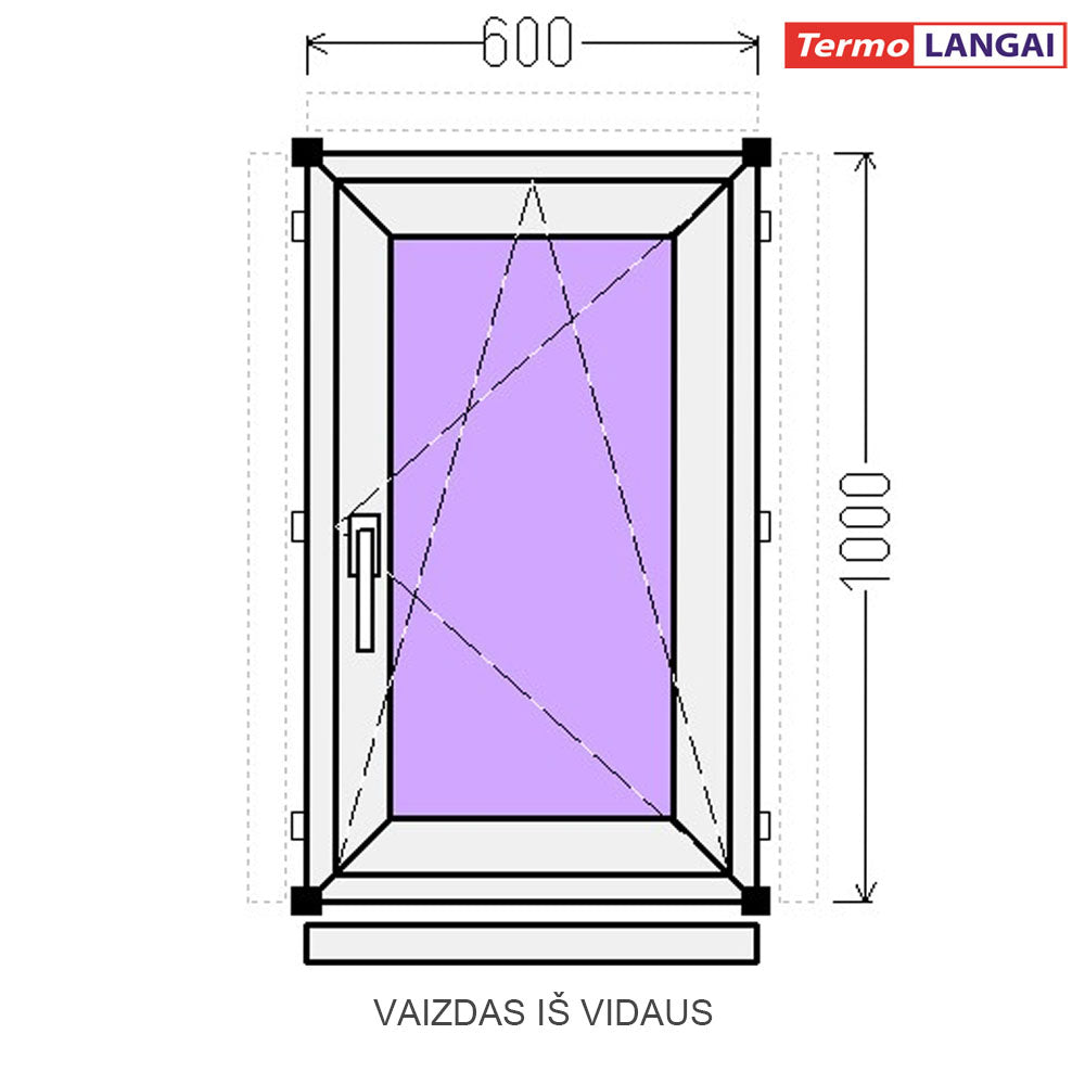 uPVC Window from Stock 600 × 1000 mm