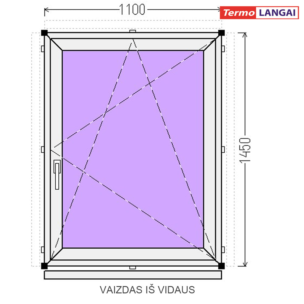 PVC langas iš sandėlio 1100 x 1450