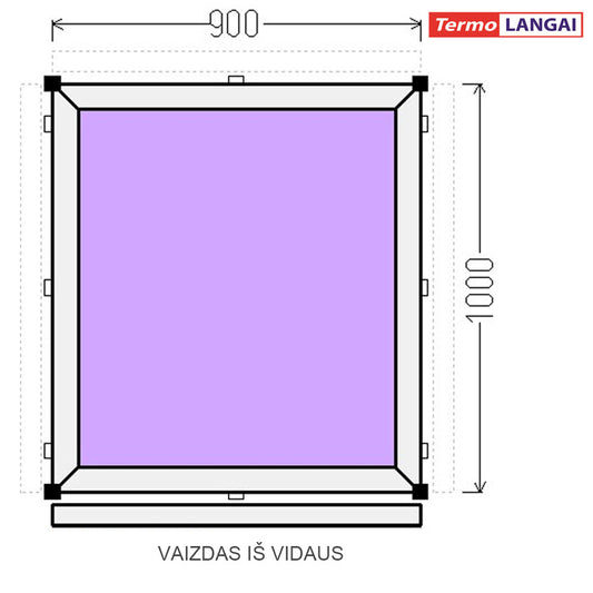 PVC langas iš sandėlio 900 x 1000