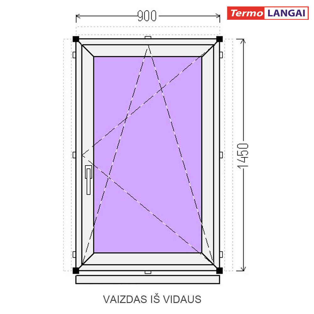 PVC langas iš sandėlio 900 x 1450