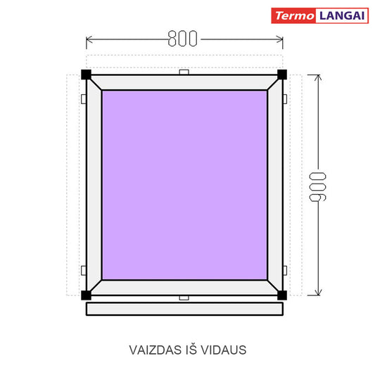 PVC langas iš sandėlio 800 x 900
