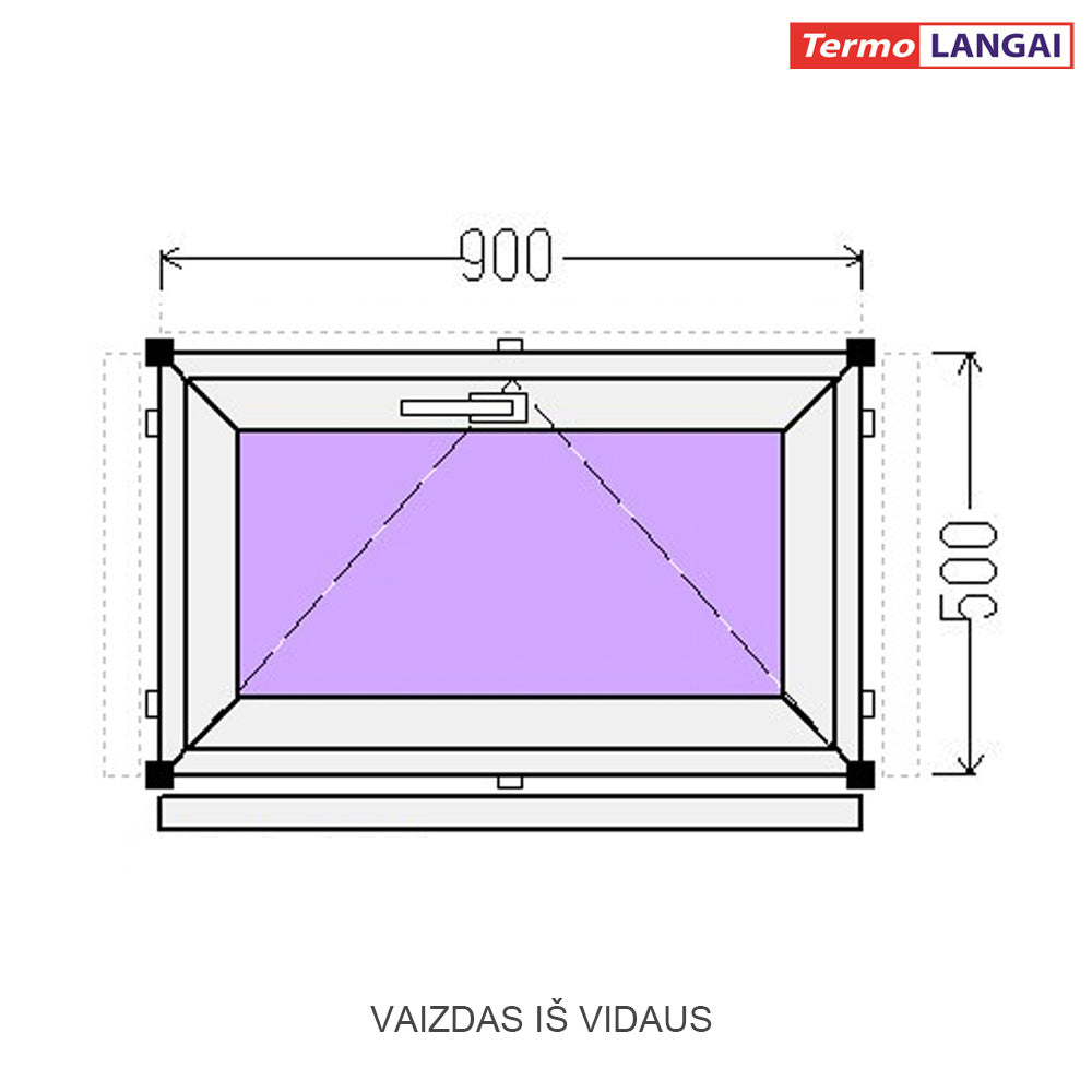 PVC langas iš sandėlio 900 x 500