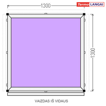 PVC langas iš sandėlio 1300 x 1300