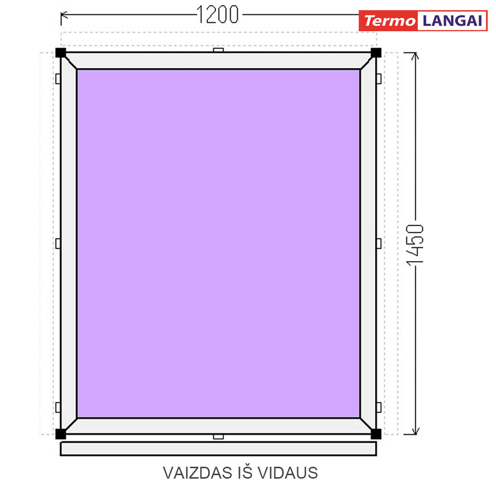 PVC langas iš sandėlio 1200 x 1450