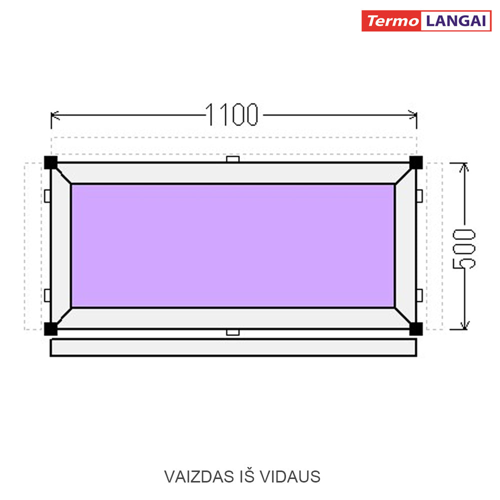PVC langas iš sandėlio 1100 x 500