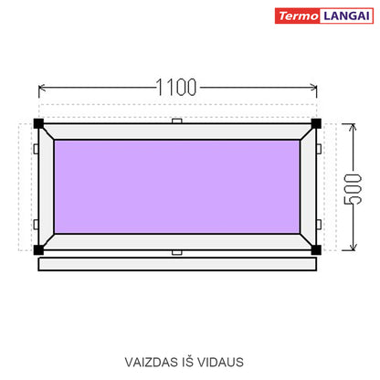 PVC langas iš sandėlio 1100 x 500