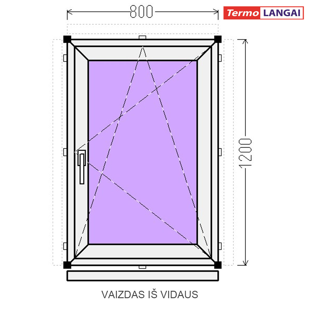 PVC langas iš sandėlio 800 x 1200