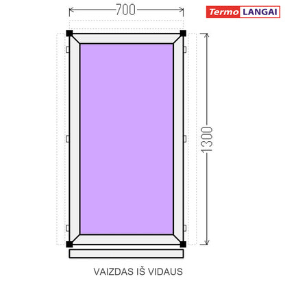 PVC langas iš sandėlio 700 x 1300