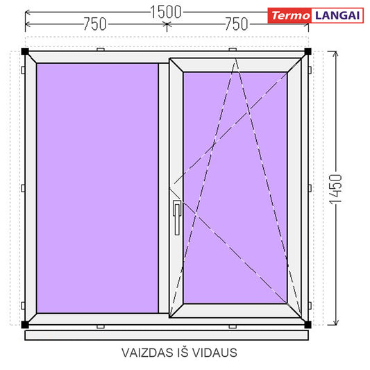 uPVC Window from Stock 1500 × 1450 mm