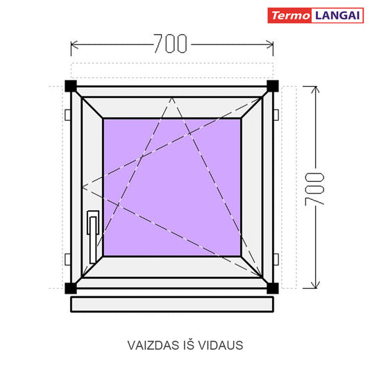 PVC langas iš sandėlio 700 x 700