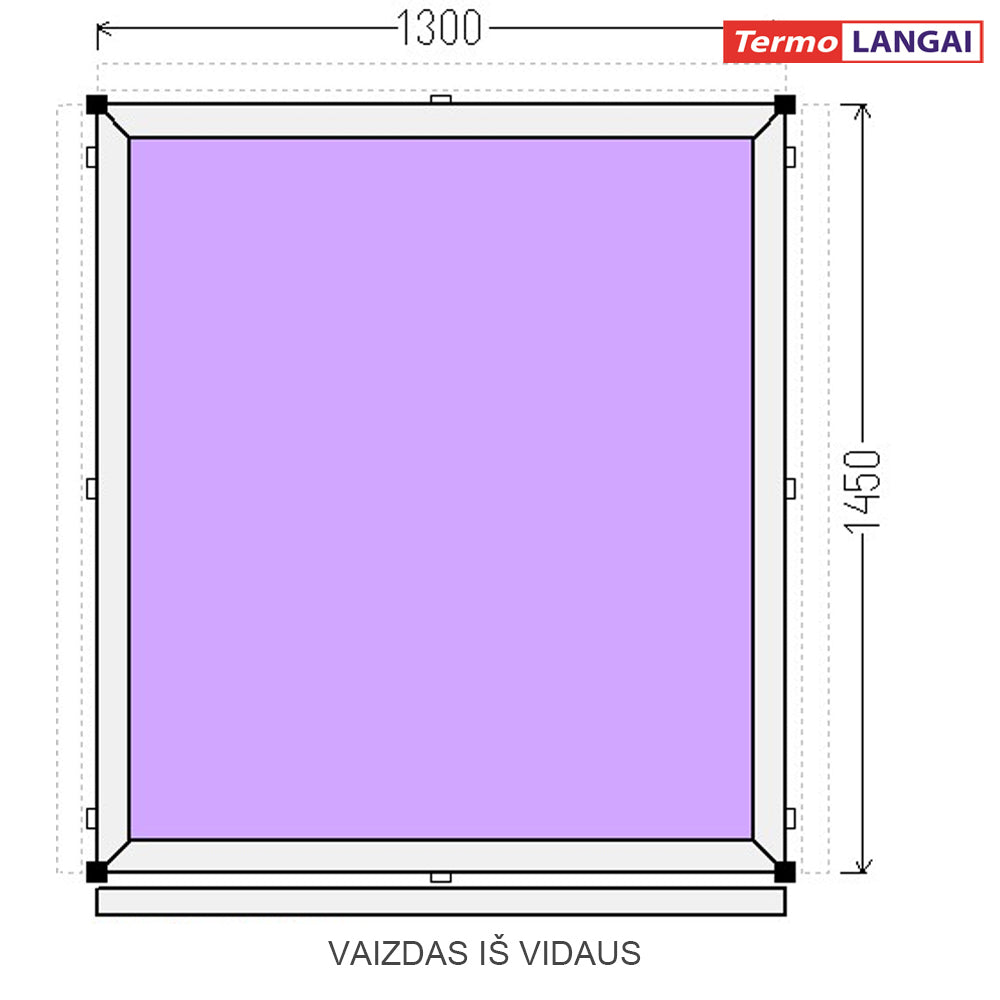 PVC langas iš sandėlio 1300 x 1450