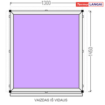 PVC langas iš sandėlio 1300 x 1450