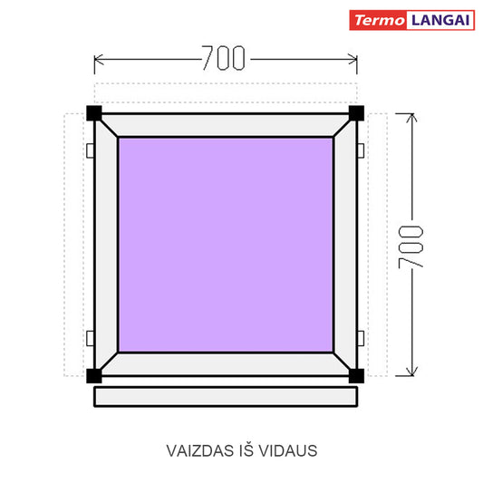 PVC langas iš sandėlio 700 x 700