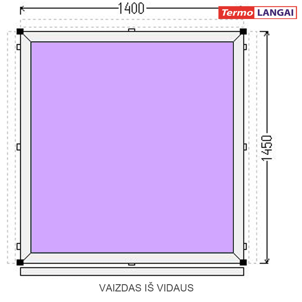 PVC langas iš sandėlio 1400 x 1450