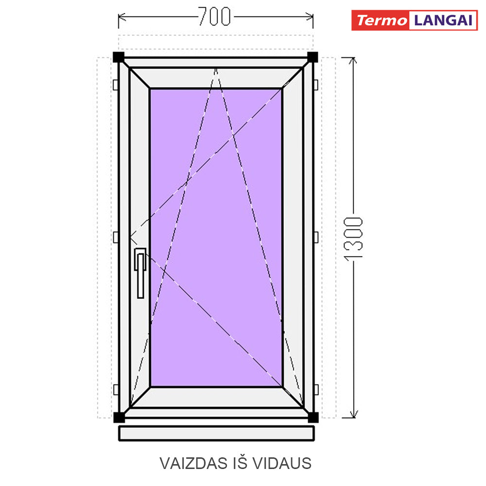 PVC langas iš sandėlio 700 x 1300
