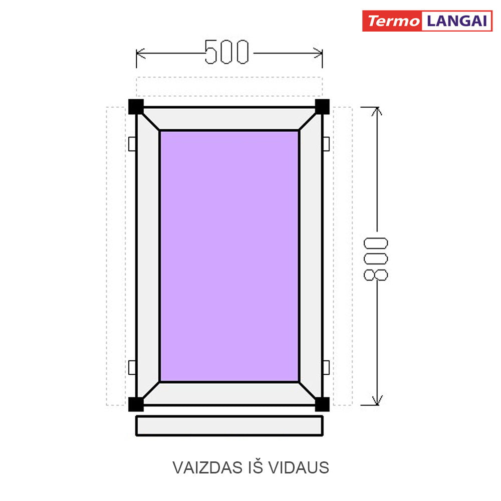 uPVC Window from Stock 500 × 800 mm