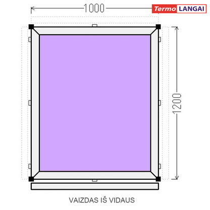 PVC langas iš sandėlio 1000 x 1200