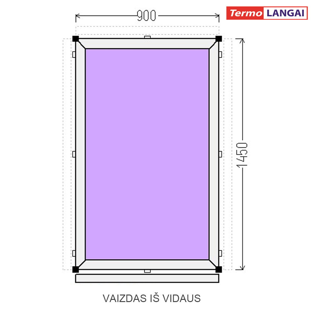 PVC langas iš sandėlio 900 x 1450