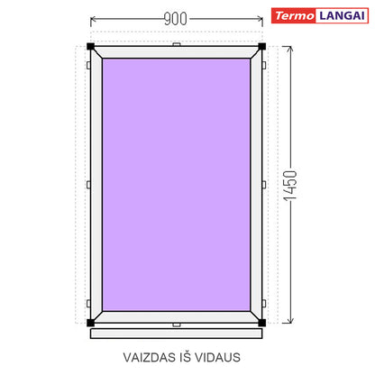 PVC langas iš sandėlio 900 x 1450