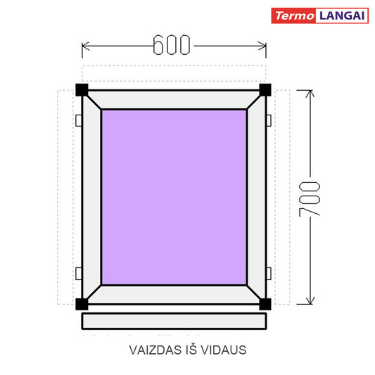 PVC langas iš sandėlio 600 x 700