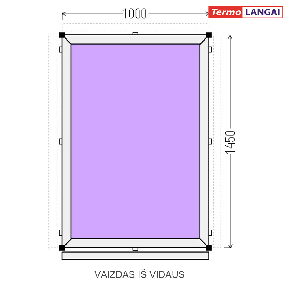 PVC langas iš sandėlio 1000 x 1450