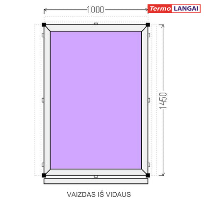 PVC langas iš sandėlio 1000 x 1450