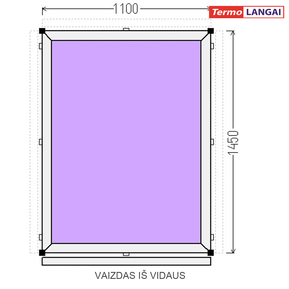 PVC langas iš sandėlio 1100 x 1450