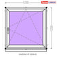 PVC langas iš sandėlio 1200 x 1200