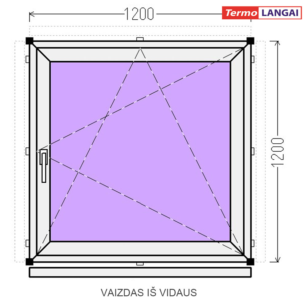 PVC langas iš sandėlio 1200 x 1200