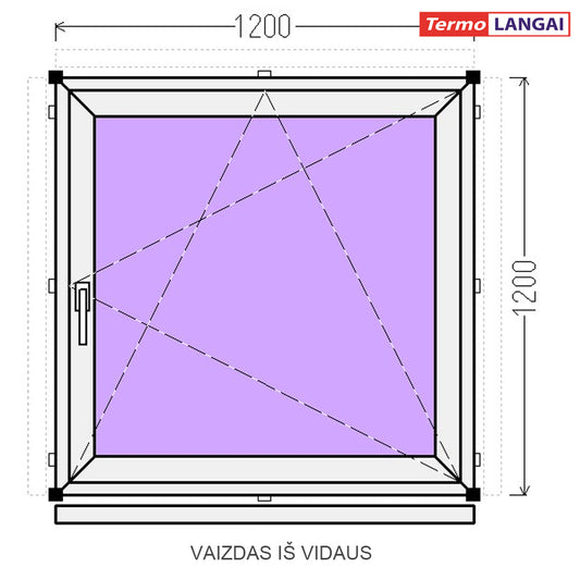 uPVC Window from Stock 1200 × 1200 mm