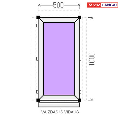 uPVC Window from Stock 500 × 1000 mm