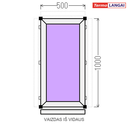 PVC langas iš sandėlio 500 x 1000