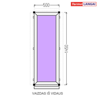 PVC langas iš sandėlio 500 x 1450