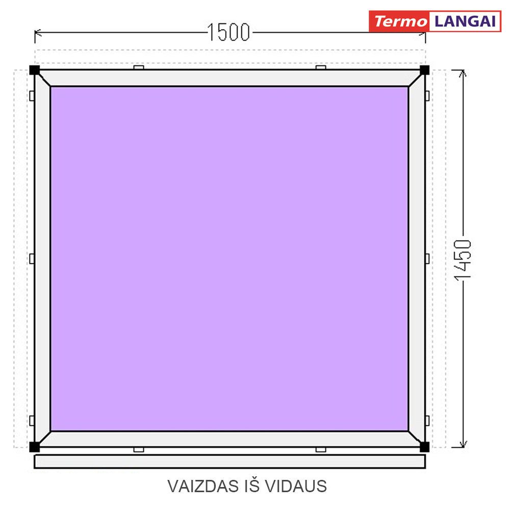 PVC langas iš sandėlio 1500 x 1450