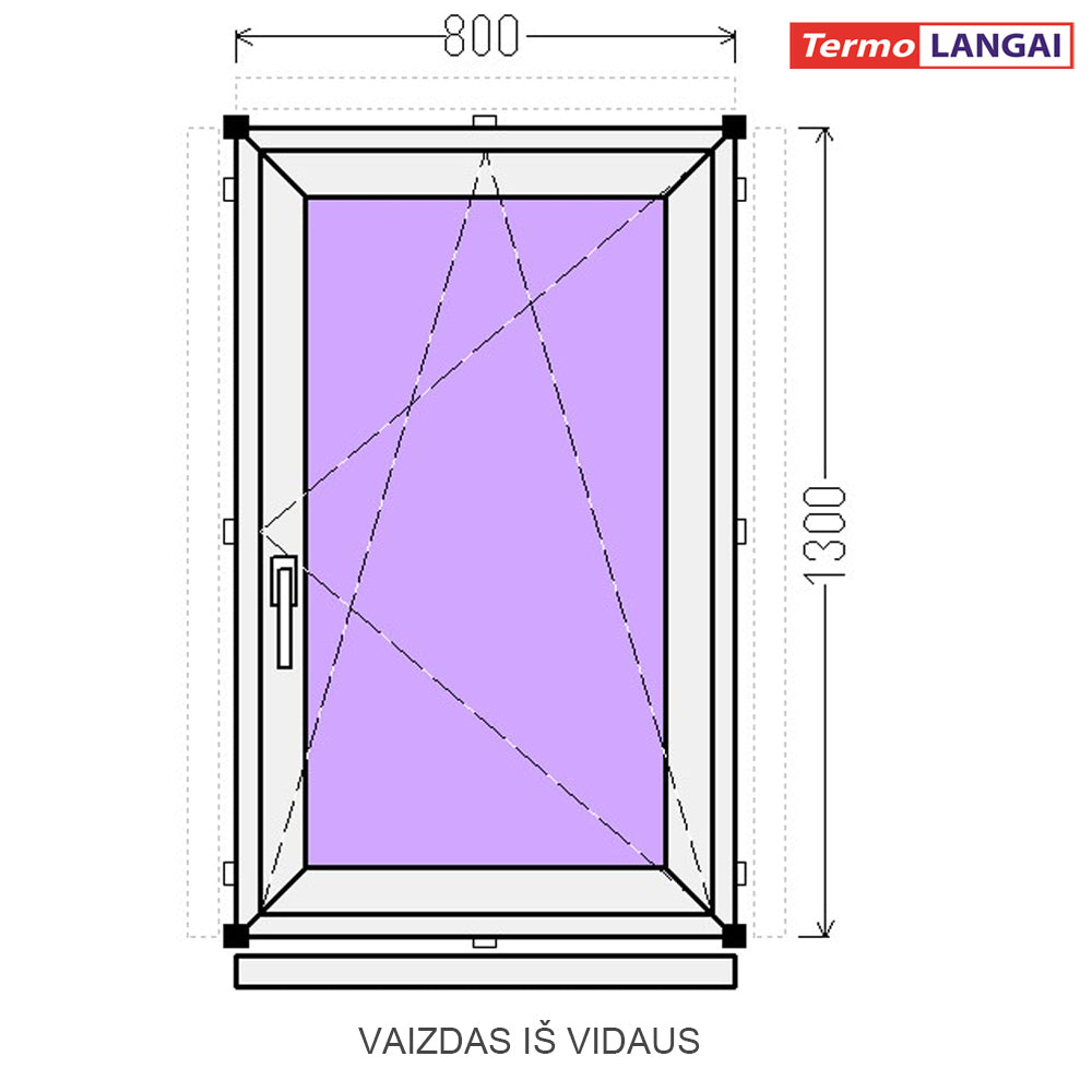 PVC langas iš sandėlio 800 x 1300